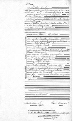 1898 · születési anyakönyv – az okirat képe