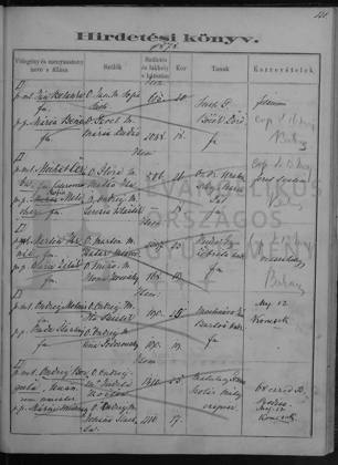 1878 · hirdetési könyv – az okirat képe