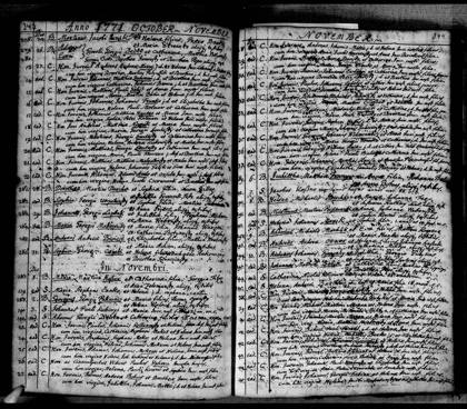 1771 · keresztelési anyakönyv – az okirat képe
